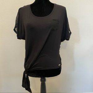 NWT GUESS Black Tshirt with side tie